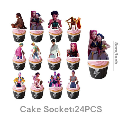 K-Pop Demon Hunters Birthday Decorations Girls Birthday Party Tableware Balloons Set Cup Plates Girls Favor Kpop Warriors Supply