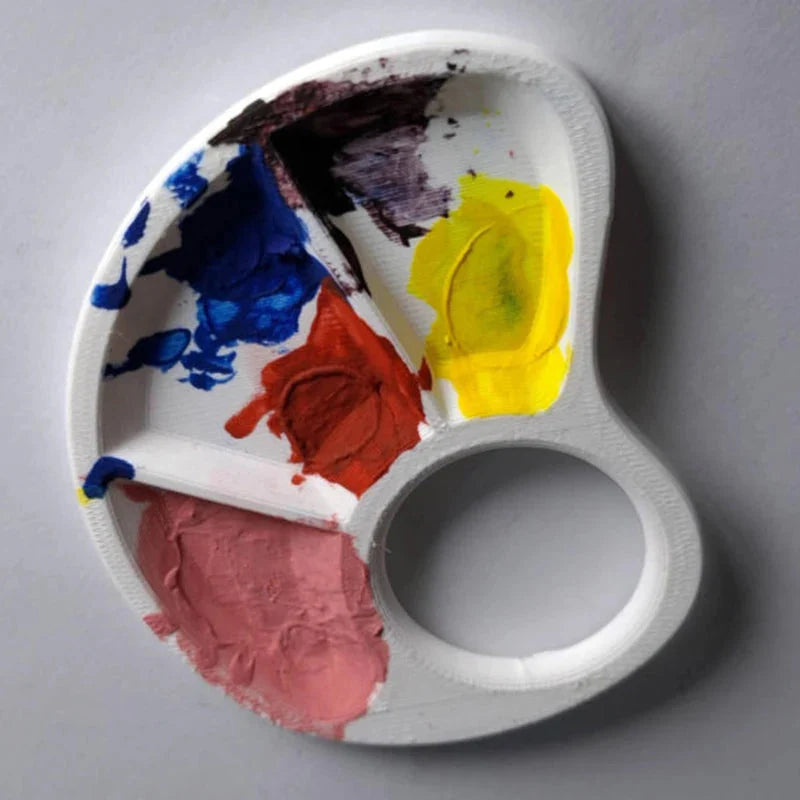 Ergonomic Thumb Palette Petite Paint Palette Smooth Surface for Artists Outdoor Painting Home Crafts School Art Classes