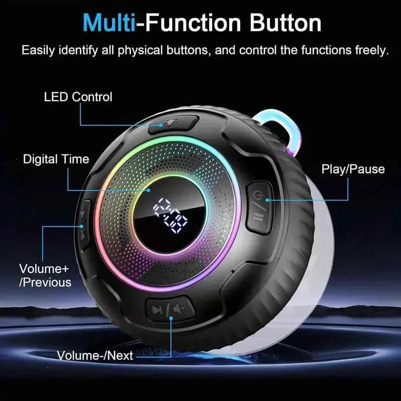 2026 Wireless Speaker S5 IPX7 Waterproof ENC Speakers IPX7 Waterproof Built-in Mic 10 hours Bluetooth Shower Speakers subwoofer