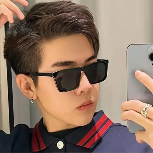 Men's Sunglasses For Uv Protection While Driving. 2025 New Style Square Frame Fashionable Sunglasses 2050