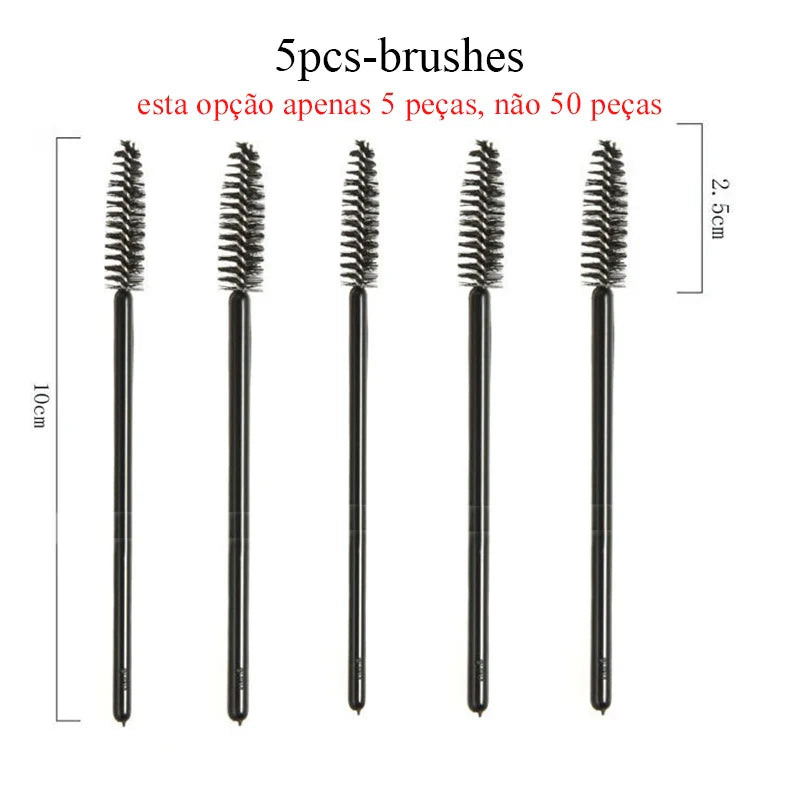 Lanjinglin 5/50pcs Eyelash Brush Crystal Eyelash Soft Eye Lashes Extension Mascara Wands Makeup Professional Makeup Tool