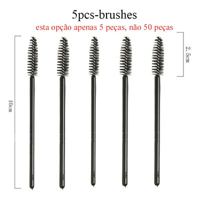 Lanjinglin 5/50pcs Eyelash Brush Crystal Eyelash Soft Eye Lashes Extension Mascara Wands Makeup Professional Makeup Tool