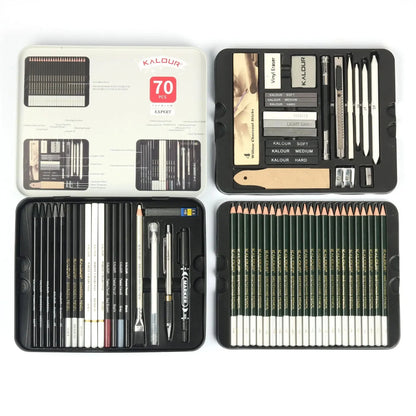 Drawing Set, 70-Pack Sketching Kit, Art Supplies with A Sketch Pad ,Colored, Graphite, Charcoal, Watercolor, Metallic Pencils