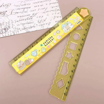 School Supplies  Gift 30CM Cute DIY Animal Drawing Rulers Drawing Tools Straightedge Folding Ruler
