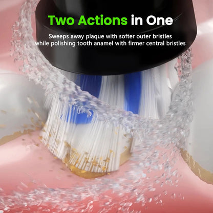Fairywill Electric Toothbrush T2233Powerful Rotation Cleaning 4 Replacement Heads Rechargeable Sonic Toothbrush for Adults