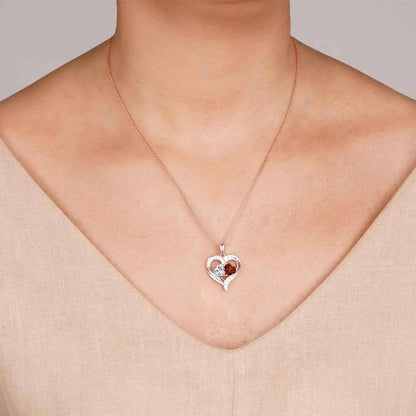 Elegant Red Heart Pendant Necklace with Rose Gift Box - Romantic Valentine’s Day, Birthday, or Mother’s Day Gift for Wife, Mom