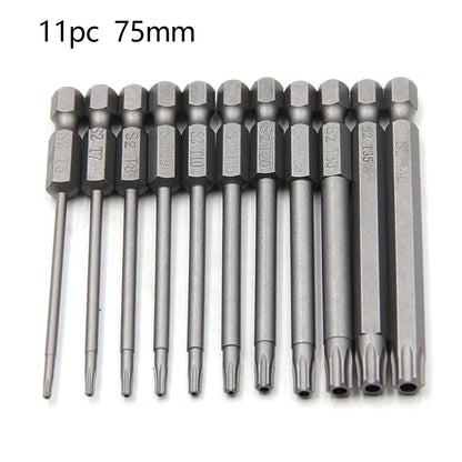 50-75-100mm Hollow Plum Blossom Extended S2 Bit Hexagon Handle Screwdriver Bit Screwdriver Tool Set