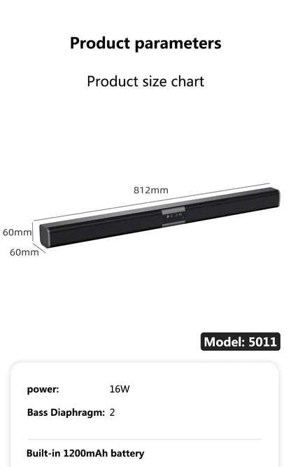 2025 6D surround sound home theater speaker system mobile phone bass wireless Bluetooth speaker long TV soundbar speaker TF/AUX