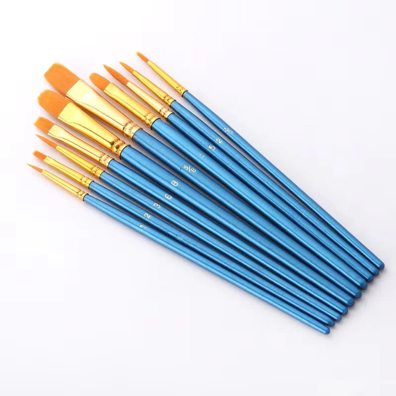 BOMEIJIA 10Pcs/Set Nylon Hair Paint Brush painting by numbers Tool brushes Watercolor Gouache Paint Brushes Drawing Art Supplies