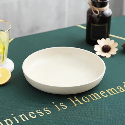 Wheat Fiber Plate Microwave Plastic Plates Dinner Plate BPA Free Food Grade Round Shape Food Dish Fruit Salad Dish Kitchen Plate