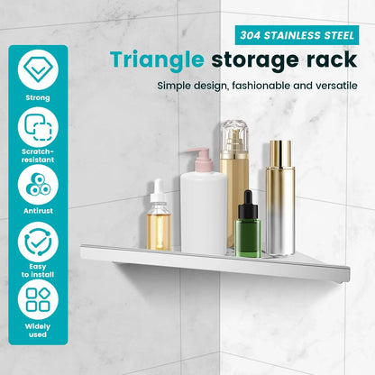 Stainless Steel Bathroom Shelf Shampoo Makeup Shower Storage Shelf Bathroom Wall Mount Corner Organizer Rack