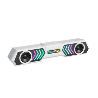 Desktop Wired Bluetooth Soundbar Computer Speaker HIFI Stereo Soundbox with Dynamic RGB Light Effect Double Bass Diaphragm