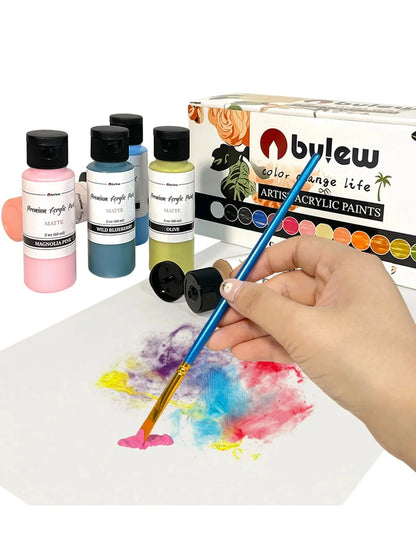 Bview Art 14-Color 2oz (60ml) Professional Acrylic Paint Set - Artist Grade Supplies for Canvas, Fabric, Wood Art Projects
