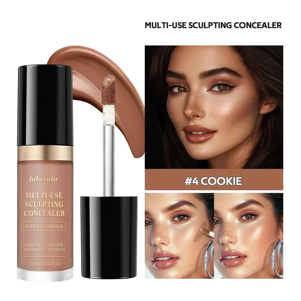 Lakerain Multi-purpose Concealer For Face Covers Freckles Even Skin Tone Moisturizing Long-lasting Sculpting Liquid Concealer