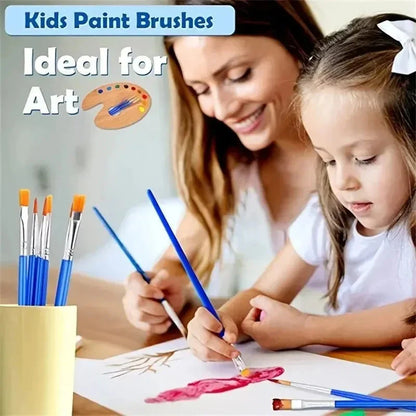 20-50 Painting Brushes Set Art Round Flat Hair Nylon Hair Paint Brush for Oil Acrylic Watercolor Kids/Artists/Beginners/Students