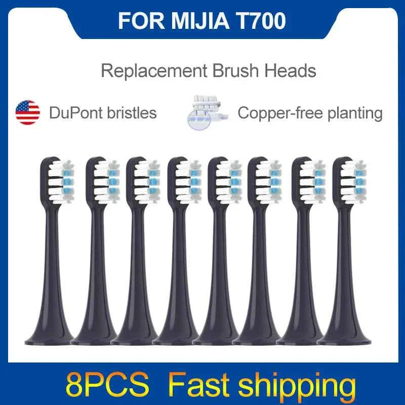 4/8PCS Replacement Brush Heads For XIAOMI MIJIA  T700 Sonic Electric Toothbrush Dupont Bristle with Caps Sealed Pack