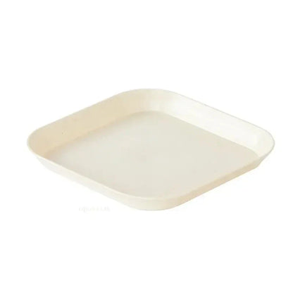 Solid Color Wheat Straw PP Plate Reusable Small Plates Dinner Dish Vegetable Fruit Cake Snacks Plate Tableware Home Supplies