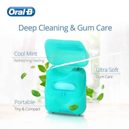 Oral B Glide Plus Floss Ultra Soft Dental Flosser Mint Flavor Comfortable Wide Flat Deep Cleaning Floss 40M