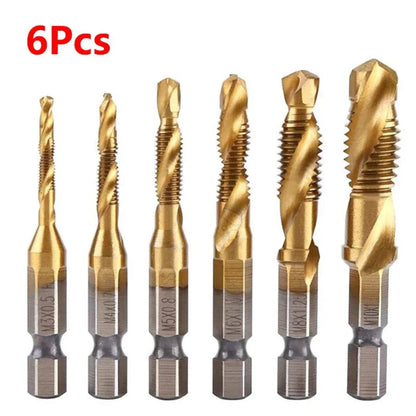 LiYu Shank Titanium Plated HSS Screw Thread Metric Tap Drill Bits Screw Machine Compound Tap M3 M4 M5 M6 M8 M10 Hand Tools