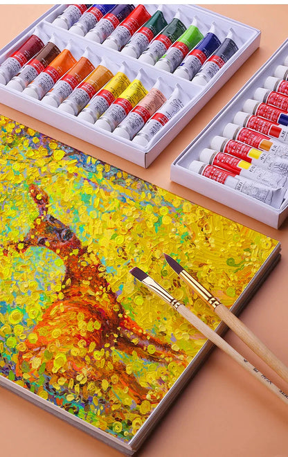 Winsor & Newton 12/18/24 Colors Professional Color Oil Paints 12ml Tube Painting Pigments With Brush And Palette Art Supplies