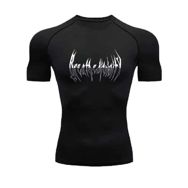 Compression t-Shirts for Mens Short Sleeve Gym Breathable Workout Fitness Undershirts Quick Dry Athletic High Elasticity Tops