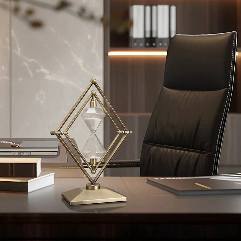 [Luxury Hourglass Timer] 30 Minutes Luxury Modern Geometric Hourglass Timer Ornament | Office Desk Decoration Display