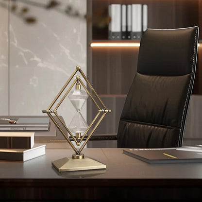 [Luxury Hourglass Timer] 30 Minutes Luxury Modern Geometric Hourglass Timer Ornament | Office Desk Decoration Display