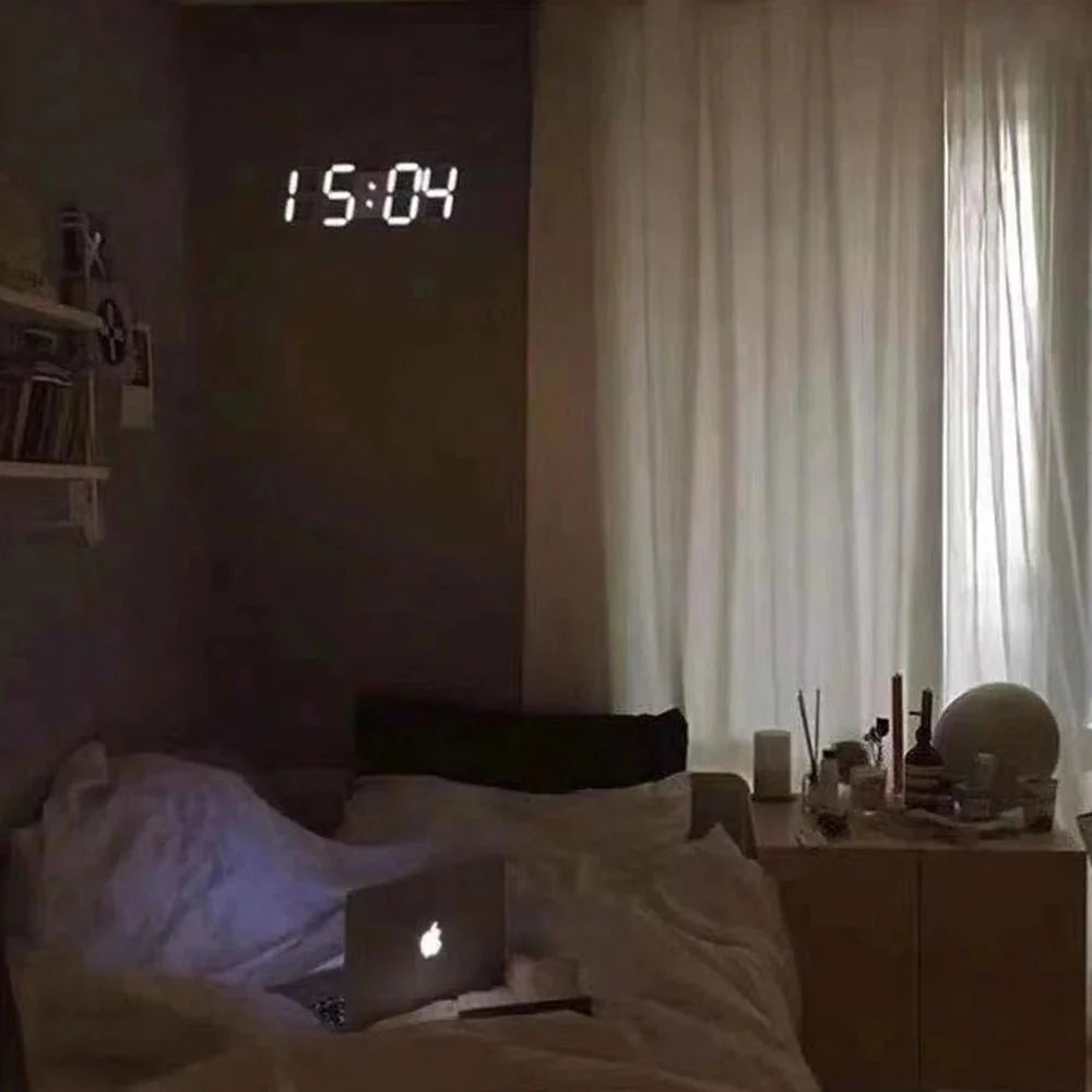 3D LED Digital Clock 12/24H Time Display Colorful Clock for Office/Living Room/Meeting Room/Kitchen
