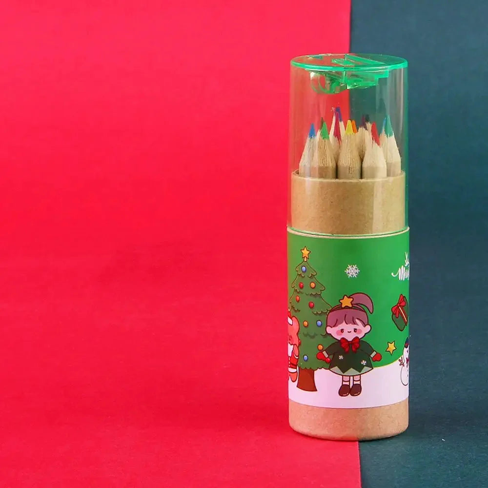 Supplies with Built-in Sharpener Sketch Supplies Drawing Pencils Wooden Pencils Christmas Colored Pencils Sketching Pen