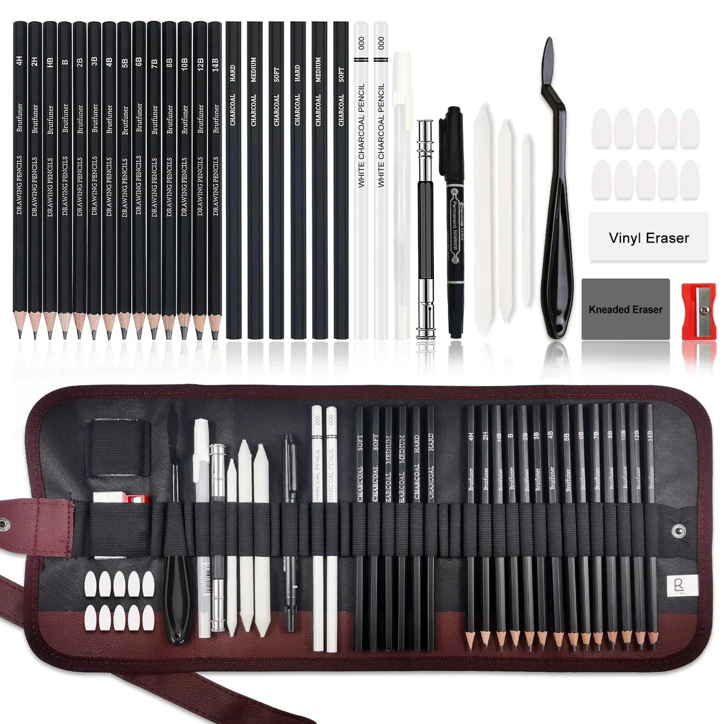 42/46/60/68/72/146pcs Drawing Supplies Sketching Set,Art Kit include Drawing & Colored Pencils.Pro Art Sketch Supplies