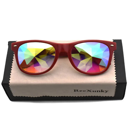 Classic Square Party Sunglasses Women Men Fashion EDM Light Diffraction Futuristic Rave Festival Sun Glasses Psychedelic Prism