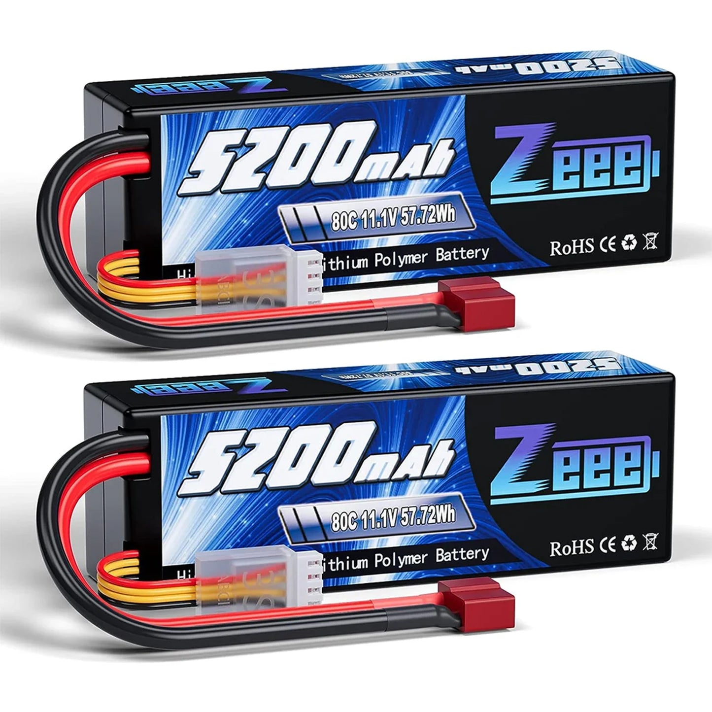 Zeee 3S LiPo RC Battery 11.1V 5200mAh 80C Hardcase w/ Plugs