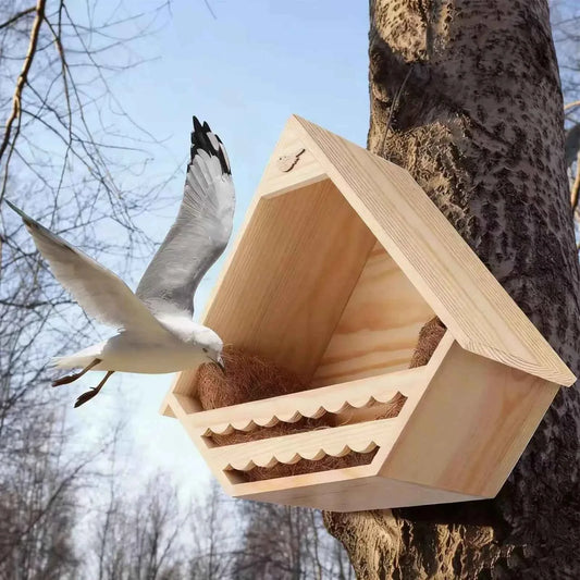 Bird House Wooden Finch Nesting Habitat Garden Wild Birds House for Sparrow Swallow Wren Chickadee Pigeon Outdoor Garden
