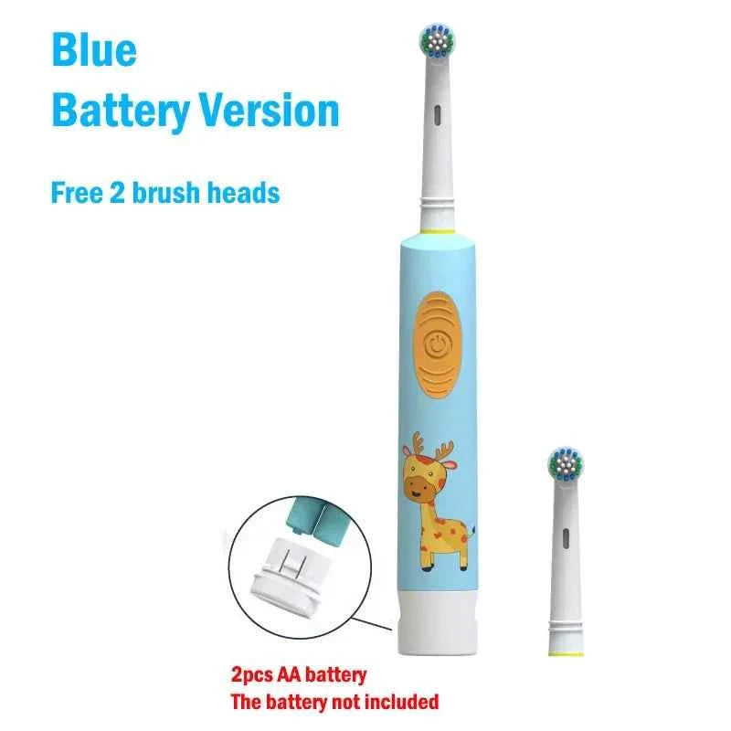 Kids Electric Toothbrush Colorful Cartoon Soft Bristle Rounded Vibrate Heads Teeth Brush Gum Care Battery Power 3-15 Years Old