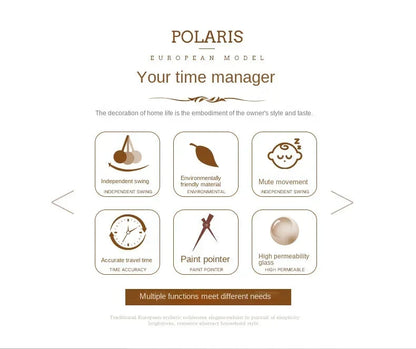 Polaris Light Luxury Home Design 60cm Wall Clock