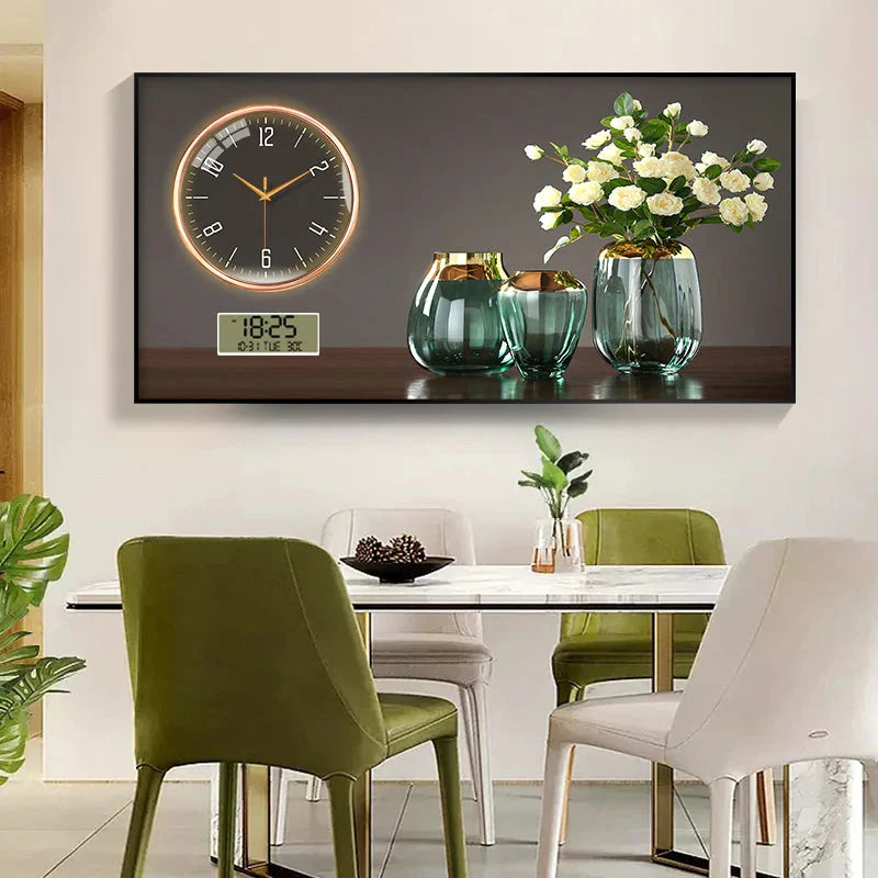 Large Size Aluminum alloy framed Artwork Wall Clock, Luxurious Muted Quartz Clock for Home Decor,living Room,bed Room Décor