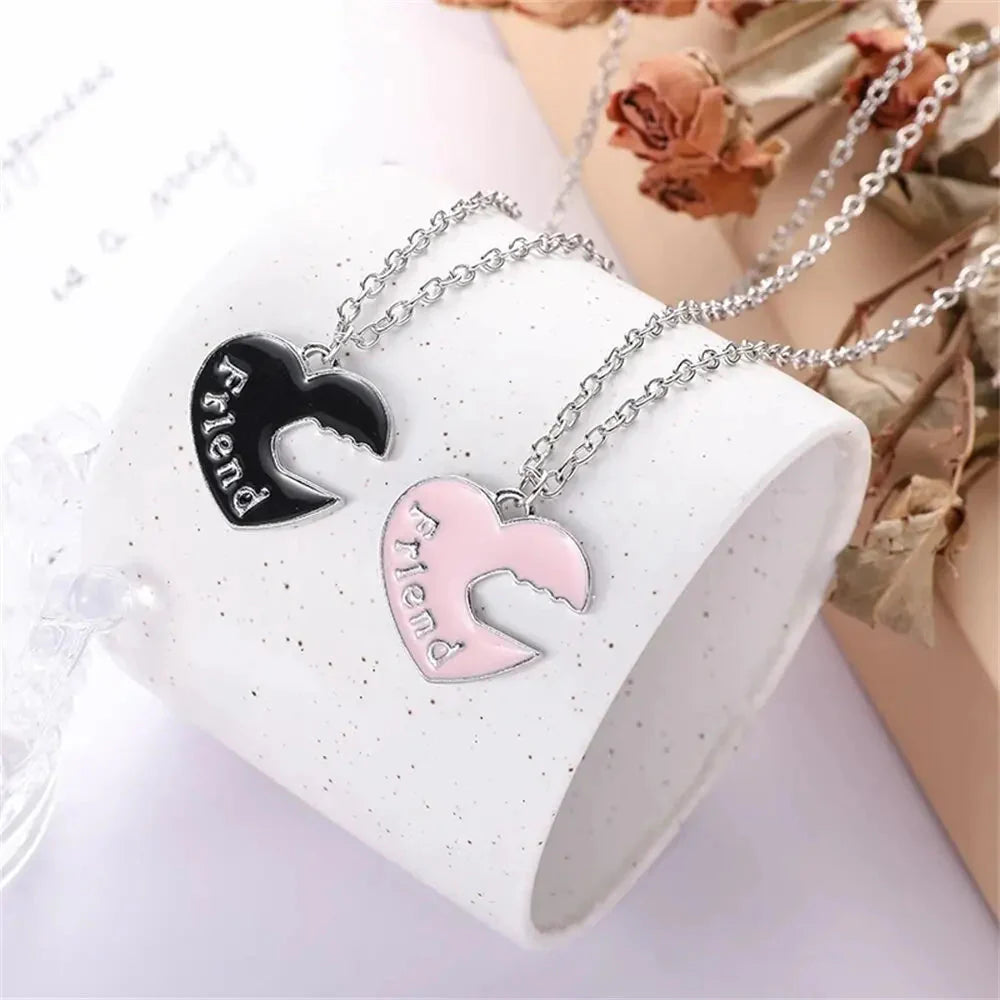 New Best Friends Necklace For Women Girls Broken Heart Puzzle Musical Note Pendant Necklaces BFF Friendship Forever Jewelry Gift