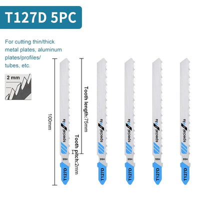 Premium T-Shank Jigsaw Blade Set - Multi-Material Cutting Kit for Wood, Plastic, and Metal - Compatible with Bosch/DEWALT/Makita