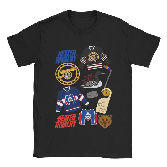 Men's T-Shirts Heated Rivalry Shane & Ilya Vintage Cotton Tees Short Sleeve  T Shirts Round Collar Clothing Graphic