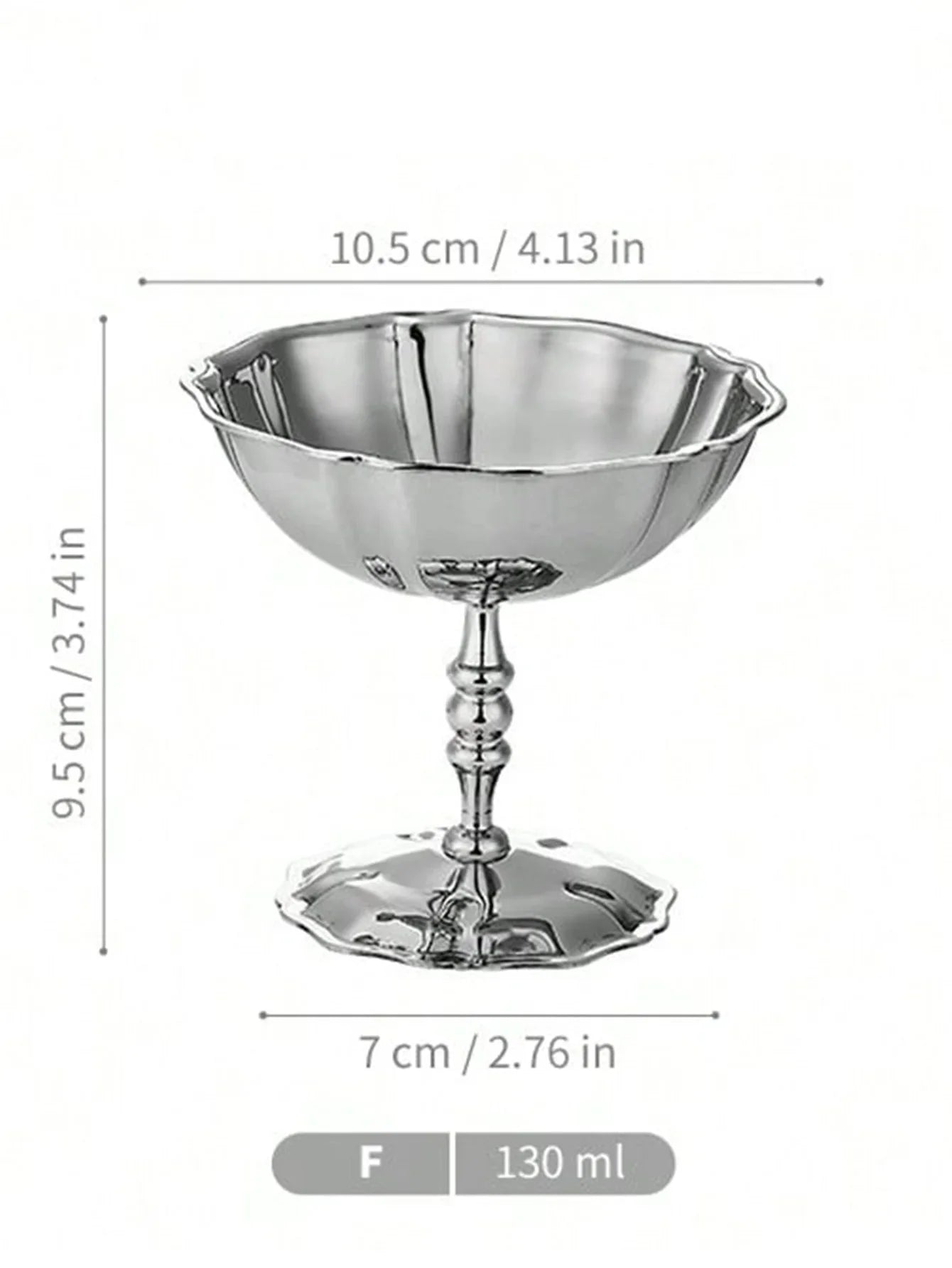 1pc Dessert Plate, Vegetable Bowl, Stainless Steel Ice Cream Cup, Tall Cup, Afternoon Tea Pudding Dessert Cup Cute Plates