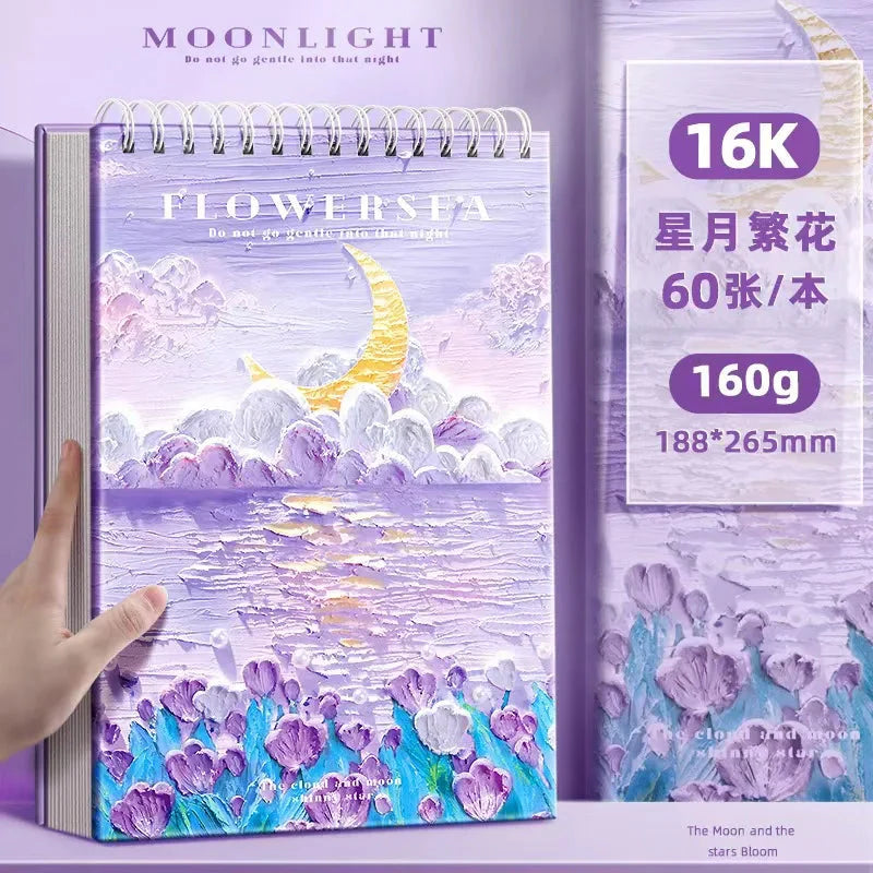 A4 Professional Sketchbook: Ultra-Thick Paper, 16K Painting Diary Notebook, Essential Art School Supplies, Ideal for Pencil Sket