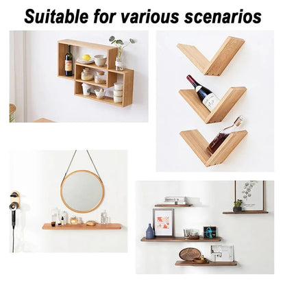 T Shape Metal Shelf Brackets Concealed Brackets Floating Hidden Wall Shelf Supports Screw Mounting Plate High Quality