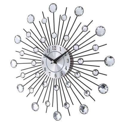 DIY Modern Design Large Wall Clock Quartz Movement Hanging Circle Decor Battery Powered Jeweled Artistic Clock for Living Room