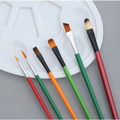 Drawing Artist Gouache Brush Student Art Painting Supplies Oil Painting Palette Art Oval Palette Brush Set Watercolor Tray