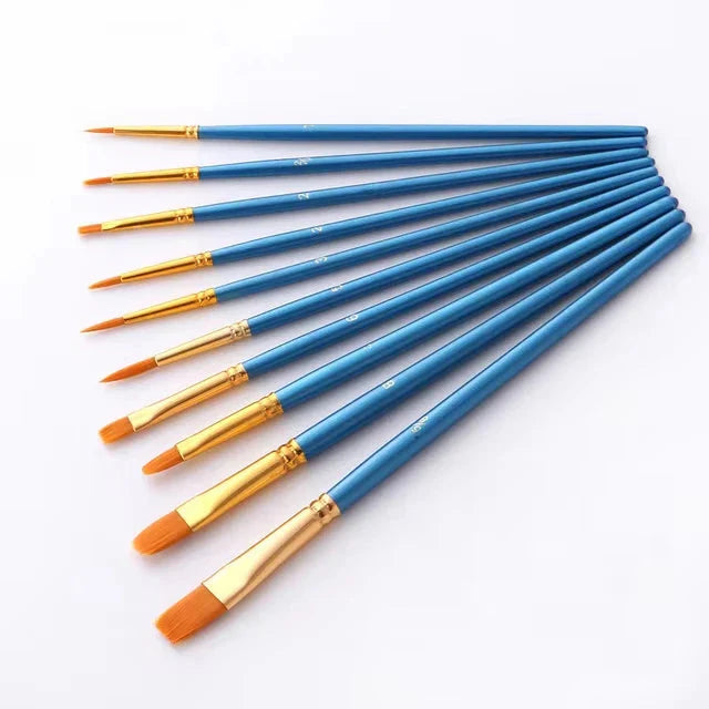 BOMEIJIA 10Pcs/Set Nylon Hair Paint Brush painting by numbers Tool brushes Watercolor Gouache Paint Brushes Drawing Art Supplies