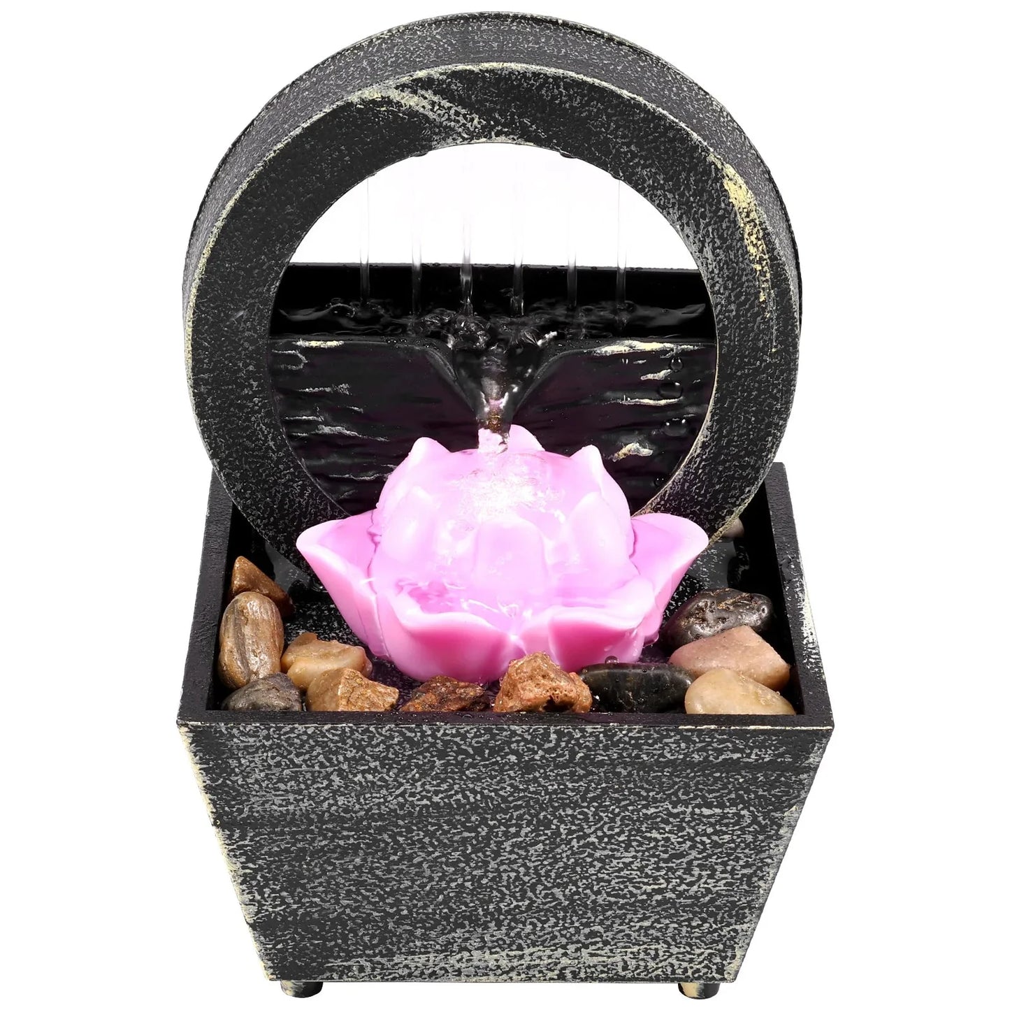 Tabletop Fountain Battery/USB Operated Water Fountain Feature Zen Meditation Fountain Decor Sound Relaxation Fountain Ornament