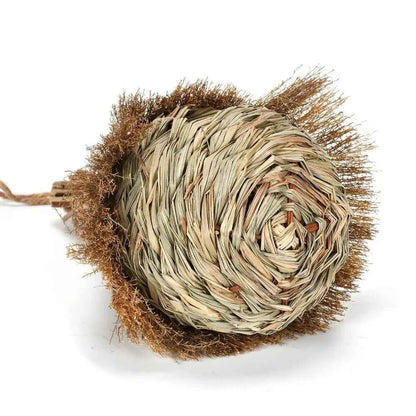 Hanging Bird House Hand Woven Grass Bird Hut Eco-friendly Birds Straw Cages Cozy Birds Nest Shelter from Cold Weather