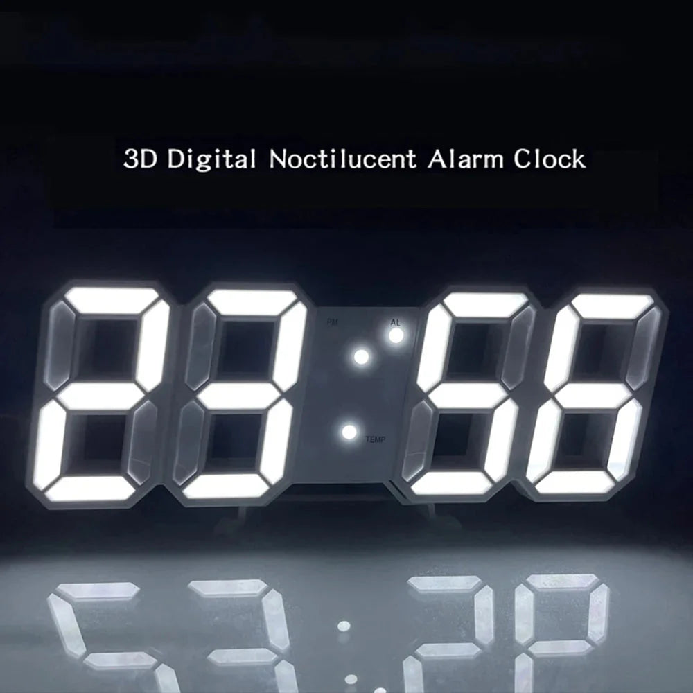 3D LED Digital Clock 12/24H Time Display Colorful Clock for Office/Living Room/Meeting Room/Kitchen