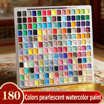 12/98/150/180 Colors Pearl Solid Water Color Paint Set Portable Professional Watercolor Painting School Art Supplies Stationery