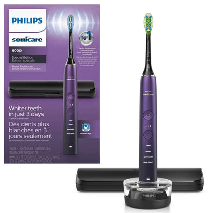 PHILIPS Sonicare 9000 Special Edition Rechargeable Toothbrush, Black/Purple, HX9911/91